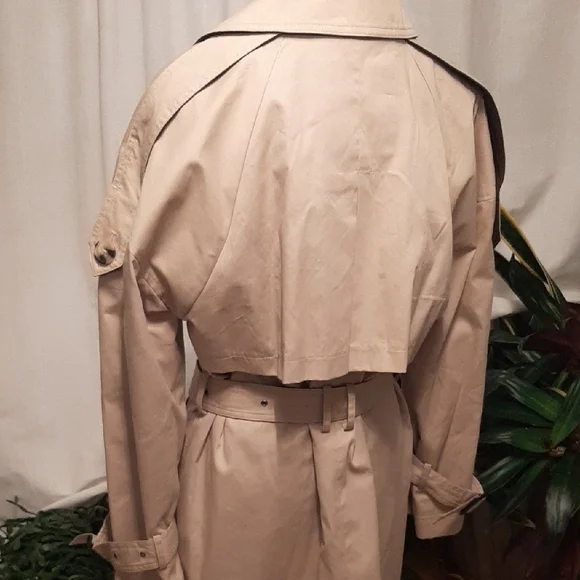 NWT Badgley💝Mischka DOUBLE BREASTED Classic Tan Trench Coat Sz L - Picture 7 of 16